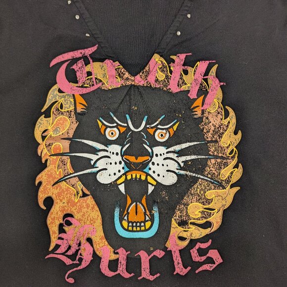 Urban Outfitters Graphic Truth Hurts Lion Long Sleeve Crop Top -XL- - Picture 3 of 6